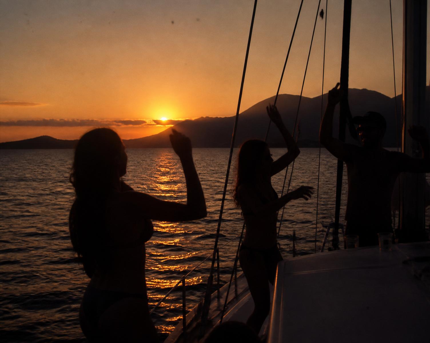 Silhuetas ao pôr do sol